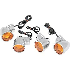 Drag Specialites 2020-0391 クロームアンバー ブレットスタイル DOT ウインカーキット Drag Specialites 2020-0391 Chrome Amber Bullet-Style DOT Turn Signal Kit 【並行輸入品】