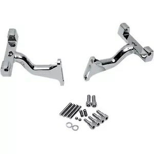 ドラッグ クローム レイズド パッセンジャー フロアボード マウント ハーレー ツーリング 93-20用 Drag Chrome Raised Passenger Floorboard Mounts for Harley Touring 93-20 【並行輸入品】