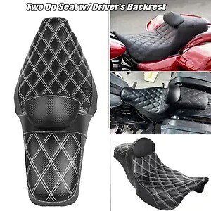 ハーレー ツーリング グライド 08-23 用拡張リーチ白格子ステッチ ステップアップ シート Extended Reach White Lattice Stitch Step-Up Seat for Harley Touring Glide 08-23 【並行輸入品】|カスタムパーツ WORLD倉庫