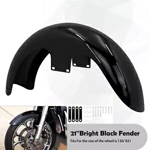 グロスブラックフロントフェンダー130/R21ハーレーロードグライドエレクトラストリートグライドに適合 Gloss Black Front Fender 130/ R21 Fit For Harley Road Glide Electra Street Glide 【並行輸入品】