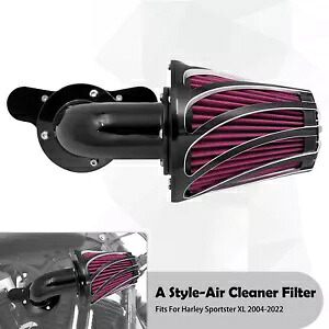 ブラックコーンエアクリーナーフィルターレッドエレメントインテークフィットハーレースポーツスター 04-23 Black Cone Air Cleaner Filters Red Element Intake Fit For Harley Sportster 04-23 【並行輸入品】