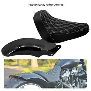 ショートリアフェンダーステッチシートキットハーレーソフテイルファットボーイ FLFB 18 アップに適合 Short Rear Fender Stitching Seat Kit Fit For Harley Softail Fat Boy FLFB 18 up 【並行輸入品】