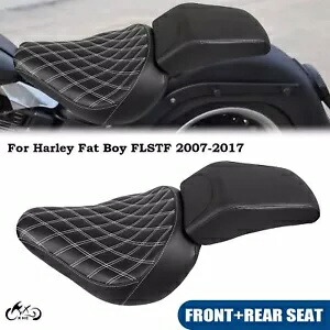ブラックフロント運転席後部助手席ハーレーファットボーイ FLSTF 07-17 EFI FLSTFI Black Front Driver Rear Passenger Seat For Harley Fat Boy FLSTF 07-17 EFI FLSTFI 【並行輸入品】