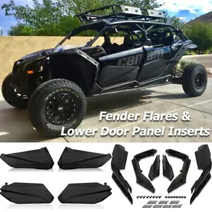 フェンダーフレア + 下部ドアパネルインサート Can Am Maverick X3 MAX R 2017-2023 用 Fender Flares + Lower Door Panel Inserts For Can Am Maverick X3 MAX R 2017-2023 【並行輸入品】