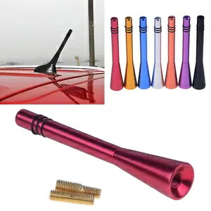 【楽天市場】1x レッドユニバーサルカーショートスタビーアンテナ空中 AM/FM ラジオマスト + 2 ネジ 1x Red Universal ...
