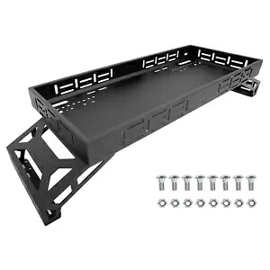 スチールブラックオーバーベッドカーゴラック ベッドレール幅39.7インチ～56.3インチ用 Steel Black Overbed Cargo Rack For bed rail widths from 39.7\