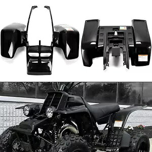 フロント + リアフェンダー プラスチックボディ 1987-2006 ヤマハ バンシー 350 YFZ350 (ブラック) Front + Rear Fender Plastic Body For 1987-2006 Yamaha Banshee 350 YFZ350 （Black） 【並行輸入品】