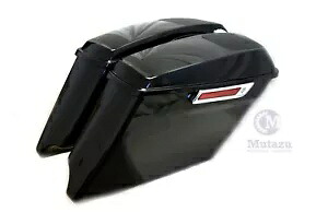 ブラック CVO 拡張ストレッチバッグ 6x9 スピーカー蓋付き 2014 UP ハーレーツーリング用 Black CVO Extended Stretched Bag w/ 6x9 Speaker Lids for 2014 UP Harley Touring 【並行輸入品】