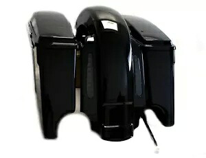 Mutazu CVO 4 インチ拡張リアフェンダー + 6x9 スピーカー蓋サドルバッグ 93-08 ハーレー用 Mutazu CVO 4\