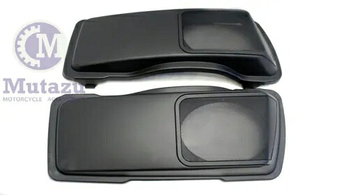 デニムマットブラック CVO スタイル 6 x 9 スピーカー蓋 ハーレーツーリングサドルバッグ用 Denim Matte Black CVO Style 6 x 9 Speaker Lids for Harley Touring Saddlebag 【並行輸入品】