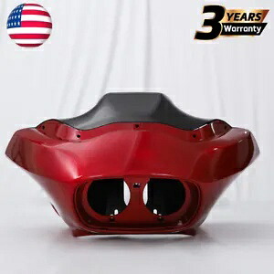 光沢のあるレッドインナー + アウターフロントフェアリングキットハーレーロードグライド FLTR 1998-2013 用 Glossy Red Inner+Outer Front Fairing Kit For Harley Road Glide FLTR 1998-2013 【並行輸入品】｜カスタムパーツ WORLD倉庫