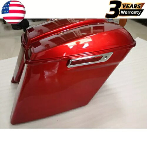 レッド 5インチ ストレッチハードサドルバッグ ラッチキット付き ハーレーツーリングモデル 2014-2021用 Red 5" Stretched Hard Saddlebags w/Latch Kit For Harley Touring Model 2014-2021 【並行輸入品】|カスタムパーツ WORLD倉庫