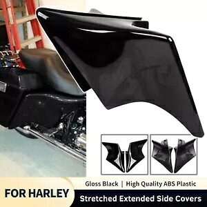 ハーレーロードグライドFLTR EFI FLTRI用ビビッドブラックストレッチ拡張サイドカバー Vivid Black Stretched Extended Side Covers For Harley Road Glide FLTR EFI FLTRI 【並行輸入品】｜カスタムパーツ WORLD倉庫
