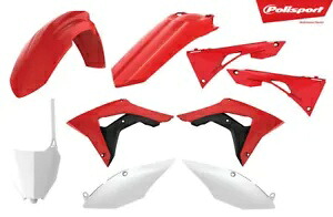 Polisport プラスチックキットセット OE 赤白交換用 CRF450R 17-20 CRF250R 18-21 Polisport Plastic Kit Set OE Red White Replacement CRF450R 17-20 CRF250R 18-21 【並行輸入品】