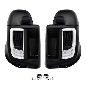 マットブラック下部通気フェアリング & LED ライトハーレーストリートグライド 14-23 に適合 Matte Black Lower Vented Fairings & LED Light Fit For Harley Street Glide 14-23 【並行輸入品】｜カスタムパーツ WORLD倉庫