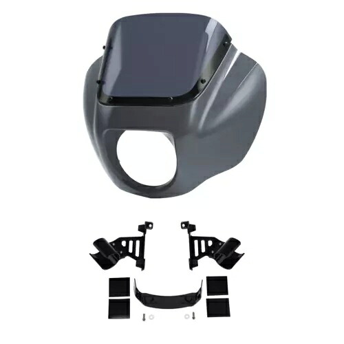 ハーレー ソフテイル ローライダー 18+ ガンシップ グレー用クォーター フェアリング フロントガラス ブラケット Quarter Fairing Windshield Bracket For Harley Softail Low Rider 18+ Gunship Gray 【並行輸入品】