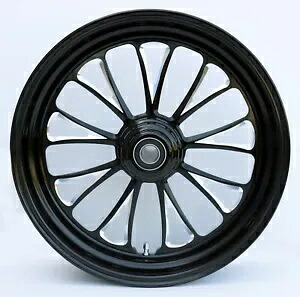 Ultima Manhattan ブラック カット 16x3.5 フロント シングル ディスク ホイール ハーレー & カスタム用 Ultima Manhattan Black Cut 16x3.5 Front Single Disc Wheel For Harley & Customs 【並行輸入品】