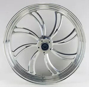 Vortex ポリッシュ 21 x 3.5 フロント シングルディスク ホイール (ハーレー カスタム & ツーリング用) Vortex Polished 21 x 3.5 Front Single Disc Wheel for Harley Custom & Touring 【並行輸入品】