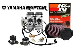 01-05 Raptor YFM 660 キャブレター キット コンプリート キャブレター マニホールド K&N フィルター + ジェット キット 01-05 Raptor YFM 660 Carb Kit Complete Carburetor Manifolds K&N Filter + Jet Kit 【並行輸入品】|カスタムパーツ WORLD倉庫