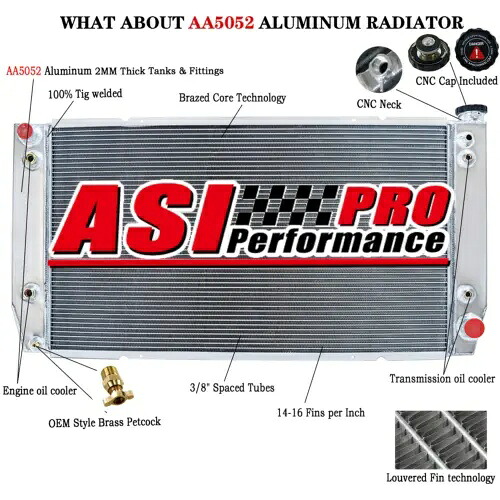3 列ラジエーターは 1988-2000 シボレー GMC C/K 2500 3500 ピックアップ 7.4L 454 V8 に適合します。 3 Rows Radiator fits 1988-2000 Chevrolet GMC C/K 2500 3500 Pickup 7.4L 454 V8 【並行輸入品】｜カスタムパーツ WORLD倉庫