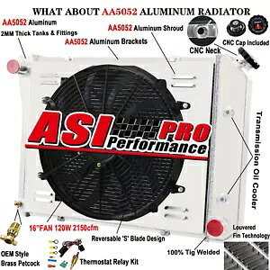 3 行アルミラジエーターシュラウドファン + リレー 68-74 シボレーノバ、75-87 EL カミノ AT 3 ROW Aluminum Radiator Shroud Fan+Relay For 68-74 Chevy Nova,75-87 EL Camino AT 【並行輸入品】|カスタムパーツ WORLD倉庫