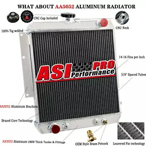4 列アルミラジエーター 1966-1974 1973 1971 1969 67 ジープ DJ5 3.8L 4.2L L6 用 4 Rows Aluminum Radiator for 1966-1974 1973 1971 1969 67 Jeep DJ5 3.8L 4.2L L6 【並行輸入品】
