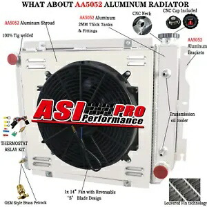3列ラジエーター+シュラウドファン ジープラングラー TJ/YJ シボレー SBC V8 1987-2006用 3-Row Radiator+Shroud Fan for Jeep Wrangler TJ/YJ Chevy SBC V8 1987-2006 【並行輸入品】
