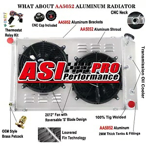 1978-88 G-Body Monte Carlo El Camino Regal Cutlass 3 列ラジエーター + シュラウドファンに適合 fit 1978-88 G-Body Monte Carlo El Camino Regal Cutlass 3 Row Radiator+Shroud Fan 【並行輸入品】