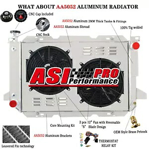 3 列アルミラジエーターシュラウドファン 1985-1997 1986 フォード F150 F250 F350 ブロン 3ROW ALUMINUM RADIATOR SHROUD FAN FOR 1985-1997 1986 FORD F150 F250 F350 BRONC 【並行輸入品】｜カスタムパーツ WORLD倉庫