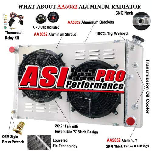 4 列ラジエーター シュラウド ファン 1978 ～ 1988 モンテカルロ G-Body El Camino Regal Cutlass に適合 4 Row Radiator Shroud Fan fit 1978-88 Monte Carlo G-Body El Camino Regal Cutlass 【並行輸入品】
