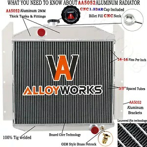 4 列アルミラジエーター 1949-1952 1950 51 スチュードベーカー ピックアップ トラック 2.8L 4.0 4 Rows Aluminum Radiator For 1949-1952 1950 51 Studebaker Pickup Truck 2.8L 4.0 【並行輸入品】｜カスタムパーツ WORLD倉庫