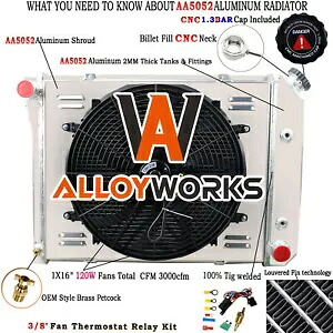 3 列ラジエーター&シュラウド&ファンフィット 1969-79 シボレー ノバ/79-87 モンテカルロ/71-85 インパラ 3 Row Radiator&Shroud&Fan Fit 1969-79 Chevy Nova/79-87 Monte Carlo/71-85 Impala 【並行輸入品】｜カスタムパーツ WORLD倉庫