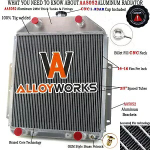 4 列アルミラジエーター 1948 フォード トラック F1 F2 F3 ピックアップ 1942-1952 フラットヘッドに適合 4 Row Aluminum Radiator fit 1948 Ford Trucks F1 F2 F3 Pickup 1942-1952 Flathead 【並行輸入品】