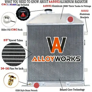 4 列アルミラジエーター 1942-1948 フォード スーパー デラックス フォード構成 3.9L 4 Rows Aluminum Radiator For 1942-1948 Ford Super Deluxe Ford Configuration 3.9L 【並行輸入品】
