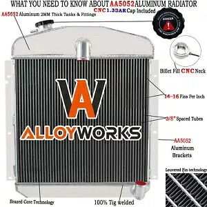 4 列ラジエーター 47-49 プリムス P15/デラックス/クライスラー セダン クーペ ALLOYWORKS 4 Row Radiator For 47-49 Plymouth P15/Deluxe/Chrysler Sedan Coupe ALLOYWORKS 【並行輸入品】｜カスタムパーツ WORLD倉庫