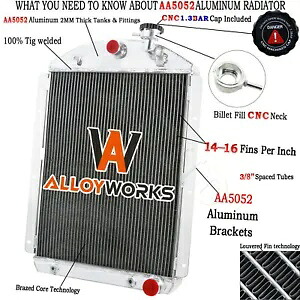 シボレー トラック ピックアップ スモール ブロック V8 1941-1946 用 4 列アルミニウム ラジエーター 4 Rows Aluminum Radiator for Chevy Truck Pickup Small Block V8 1941-1946 【並行輸入品】｜カスタムパーツ WORLD倉庫