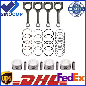 4 本コネクティングロッド & ピストンキット 10-13 ヒュンダイ ツーソン KIA フォルテ 5 G4KD 2.0L 用 4Pcs Connecting Rods & Piston Kit for 10-13 Hyundai Tucson KIA Forte 5 G4KD 2.0L 【並行輸入品】