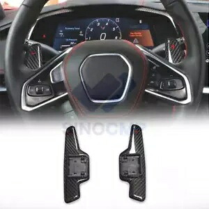 2 個カーボンステアリングホイールシフトパドル交換シボレーコルベット C8 20-23 2PCS Carbon Steering Wheel Shift Paddle Replace For Chevrolet Corvette C8 20-23 【並行輸入品】