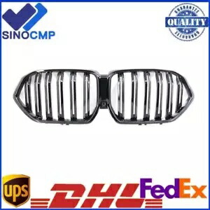 フロントグリル ABS 2020-2022 シャイニーブラック M ルック BMW X6 G06 M50i xDrive40i Front Grille ABS 2020- 2022 Shiny Black M Look For BMW X6 G06 M50i xDrive40i 【並行輸入品】