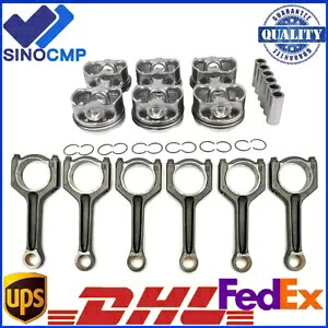 ピストンリングセット & 6x コネクティングロッド BMW F20 F21 X3 X5 N55B30 3.0L エンジン用 Pistons Rings Set & 6x Connecting Rods For BMW F20 F21 X3 X5 N55B30 3.0L Engine 【並行輸入品】