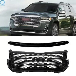 GMC アカディア 2020-2022 デナリフロントバンパーアッパーグリル + フードフロントモールディング For GMC Acadia 2020-2022 Denali Front Bumper Upper Grille+Hood Front Molding 【並行輸入品】