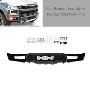 スチールフロントバンパープロテクター 2021 2022 フォード F-150 ラプタースタイル ブラック塗装 Steel Front Bumper Protector For 2021 2022 Ford F-150 Raptor Style Black Painted 【並行輸入品】