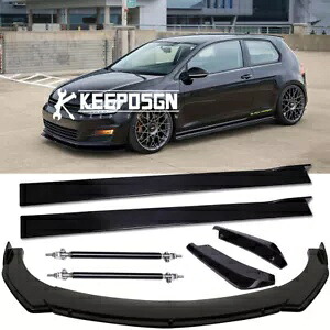 VW ゴルフ MK7 TSI TDI サイドスカートリアフロントバンパーリップスプリッタースポイラーロッド For VW Golf MK7 TSI TDI Side Skirts Rear Front Bumper Lip Splitter Spoiler Rods 【並行輸入品】