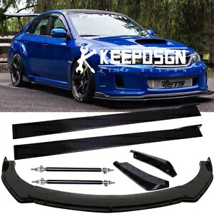 サイドスカートリア & フロントバンパーリップスプリッターストラットロッドグロススバル WRX STI Side Skirts Rear & Front Bumper Lip Splitter Strut Rods Gloss For Subaru WRX STI 【並行輸入品】