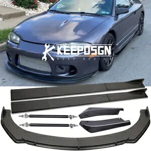 三菱エクリプス用カーボンファイバーサイドスカートリアフロントバンパーリップスプリッター For Mitsubishi Eclipse Carbon Fiber Side Skirts Rear Front Bumper Lip Splitter 【並行輸入品】