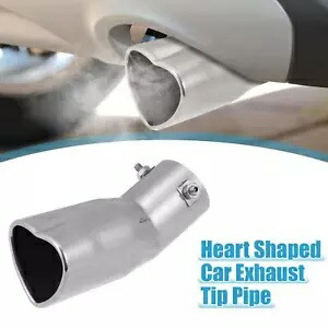 車の排気チップパイプ ハート型 2.44インチ パイプ直径0.98インチ〜2.17インチ用入口 Car Exhaust Tip Pipe Heart Shaped 2.44