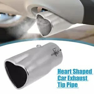 車の排気チップパイプ ハート型 2.36インチ パイプ直径0.94インチ〜2.13インチ用入口 Car Exhaust Tip Pipe Heart Shaped 2.36