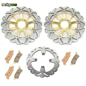 フロントリアブレーキローターディスク + パッドホンダ VFR800F VFR 800 Fi インターセプター 98-01 Front Rear Brake Rotors Disc+Pads For Honda VFR800F VFR 800 Fi Interceptor 98-01 【並行輸入品】