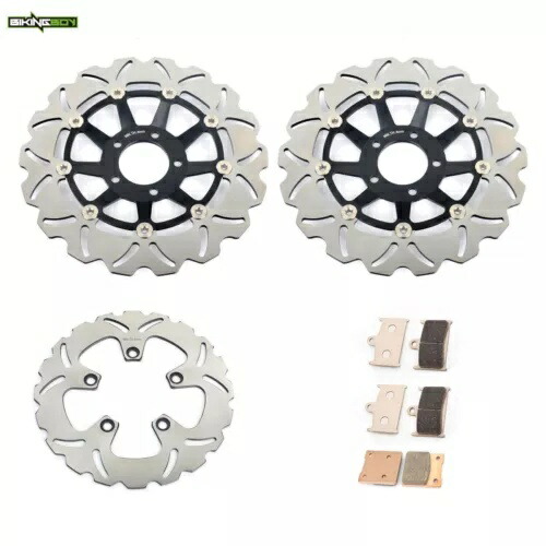 3 フロントリアブレーキローターパッドスズキ GSX-R 1100 1989-1992 GSX-R 600 W 92-93 3 Front Rear Brake Rotors Pads For Suzuki GSX-R 1100 1989-1992 GSX-R 600 W 92-93 【並行輸入品】