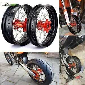 17インチ x 3.5インチ 5.0インチ スーパーモト フロント リア ホイールセット 125-540 SXF SX EXC XC-F XC-W用 17" x 3.5" 5.0" Supermoto Front Rear Wheels Set for 125-540 SXF SX EXC XC-F XC-W 【並行輸入品】｜カスタムパーツ WORLD倉庫 104,060円